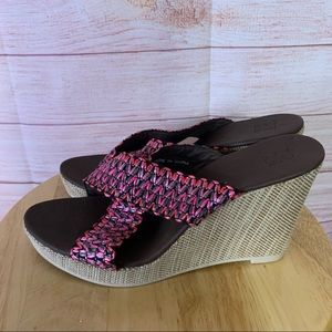 NY&Company Pink‎ & Brown Wedges Size9